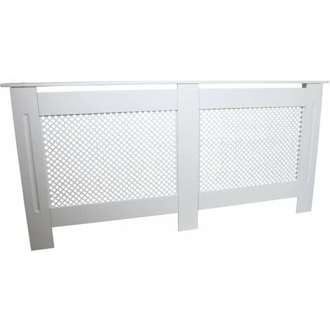 MonsterShop Cache Radiateur à Motif Grillagé En MDF Blanc De 172cm De Large X 82cm De Haut X 18,8cm De Profondeur 4 MonsterShop Cache Radiateur à Motif Grillagé En MDF Blanc De 172cm De Large X 82cm De Haut X 18,8cm De Profondeur – Image 4
