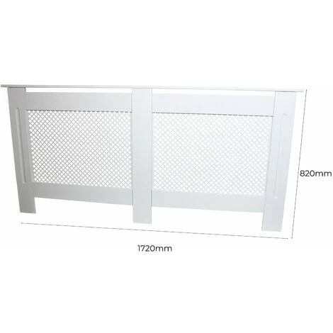MonsterShop Cache Radiateur à Motif Grillagé En MDF Blanc De 172cm De Large X 82cm De Haut X 18,8cm De Profondeur 5 MonsterShop Cache Radiateur à Motif Grillagé En MDF Blanc De 172cm De Large X 82cm De Haut X 18,8cm De Profondeur – Image 5