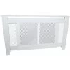 Cache Radiateur Ajustable à Motif Grillagé En MDF Blanc De 140cm à 192cm De Large X 82cm De Haut X 20,5cm De Profondeur - Couverture De Radiateur, Déco Maison [Brosse De Nettoyage INCLUSE]