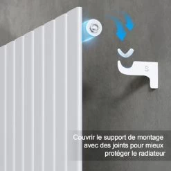 Meykoers Support Pour Radiateur Blanc Support Mur Kit Montage -Chauffage Équipement Magasin 94563096 4