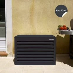 Cache Climatisation Venetian Gris Anthracite RAL7016 - Taille Petit - L 100 X H 70 X P 50 Cm