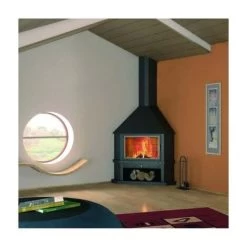 Cheminée Frontale à Base Et Foyer Réfractaire 19 Kw