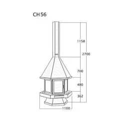 Cheminée Centrale à Base Et Foyer Réfractaire Avec Porte Vitrée 16 Kw -Chauffage Équipement Magasin 9533764 3
