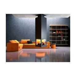 Cheminée Centrale Suspendue à Porte Et Foyer Acier 11 Kw