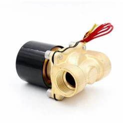 Normal Fermé Électrique Électrovanne Eau Air Laiton N / C， 1"（2W250-25）AC 220V DC 12V-24V -Chauffage Équipement Magasin 95377740 3