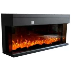 Chemin'Arte Cheminée Encastrable 3D 110cm - 3 Faces - 2000 W - Télécommande