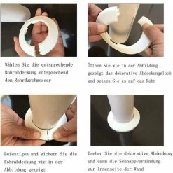 Rosace Radiateur Cache Tuyau Pour Radiateur Chauffage Plomberie Couvercle De Trou Mural Sol 16 Mm / 20 Mm / 25 Mm 24Pcs(Blanc) -Chauffage Équipement Magasin 96317901 4