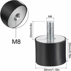 Support D'isolateur En Caoutchouc, Bloc Silencieux D'amortisseur à Vis Anti-vibration 4 Pièces (VD30 X 20, M8 X 23) 6 Support D'isolateur En Caoutchouc, Bloc Silencieux D'amortisseur à Vis Anti-vibration 4 Pièces (VD30 X 20, M8 X 23) -Chauffage Équipement Magasin 96358110 2