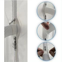 Kit Calfeutrage Climatiseur Mobile Porte Fenetre 300cm, Pour Climatiseurs, Sèche-linge Et Déshumidificateurs Tuyau évacuation Calfeutrage Fermeture éclair, Facile A Installer MNS -Chauffage Équipement Magasin 96781841 5