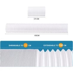 Tuyau D'échappement De Climatisation Mobile étendu 150 Cm Tuyau D'échappement De Climatisation Portable Résistant à La Chaleur Et à La Corrosion Pour Climatiseur Déshumidificateur Sèche-linge -Chauffage Équipement Magasin 97564740 5