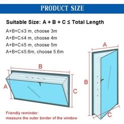Kit Calfeutrage Climatiseur Mobile Porte Fenetre 400cm, Pour Climatiseurs, Sèche-linge Et Déshumidificateurs Tuyau évacuation Calfeutrage Fermeture éclair, Facile A Installer (4m) -Chauffage Équipement Magasin 99635961 5
