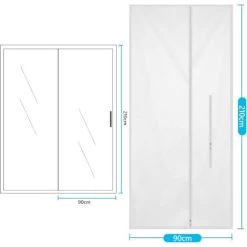 Joint De Porte Pour Climatiseurs Mobiles, 90 210 Cm Kit Calfeutrage Climatiseur Porte Fenetre, Facile à Installer Ne Nécessite Aucun Perçage Pour Toutes Les Portes -Chauffage Équipement Magasin 99636009 4