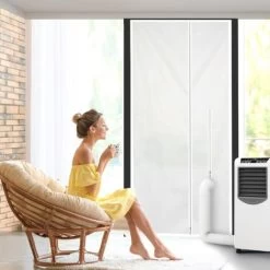 Joint De Porte Pour Climatiseurs Mobiles, 90 210 Cm Kit Calfeutrage Climatiseur Porte Fenetre, Facile à Installer Ne Nécessite Aucun Perçage Pour Toutes Les Portes -Chauffage Équipement Magasin 99636009 5